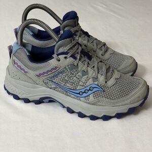 Women's Saucony Excursion TR Trail Running Shoes Gray/Blue Size 6 Gym Fit Shoe